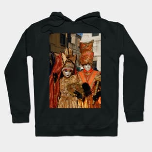 Carnival Couple in Orange Costumes Hoodie